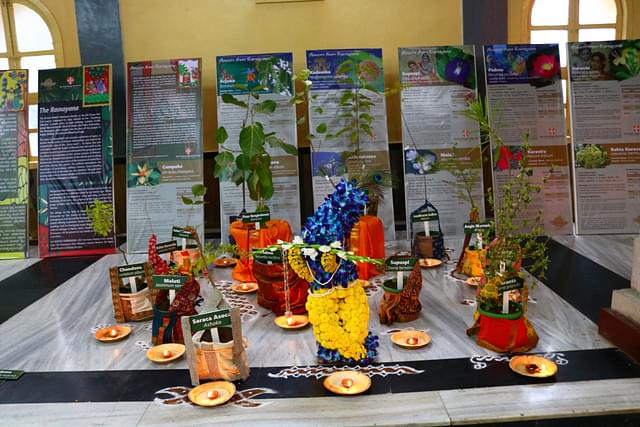 Themed posters and plants displayed at Gudiya Sambhrama 2017