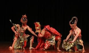 Artists perform the Indonesian Ramayan. (Sanjeev Verma/Hindustan Times via Getty Images)