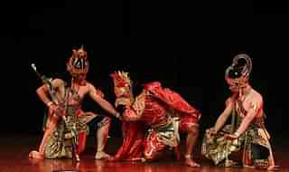 Artists perform the Indonesian Ramayan. (Sanjeev Verma/Hindustan Times via Getty Images)