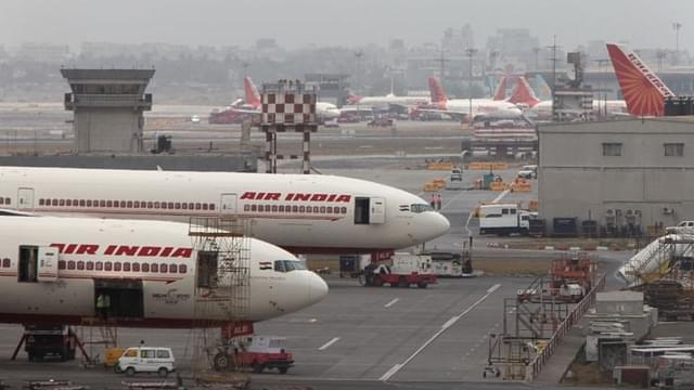 Air India aircraft are seen parked on the tarmac of the international airport in Mumbai. (Representative Image) (Sattish Bate/Hindustan Times via Getty Images)