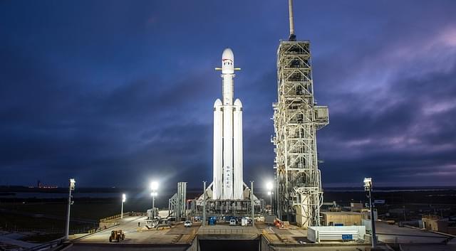 (Falcon Heavy at the launch pad, Photo by SpaceX)