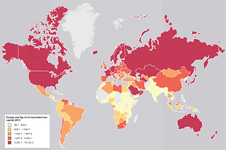 Per capita energy consumption (2013) (Wikimedia commons: Image created based on World Bank data 2013)