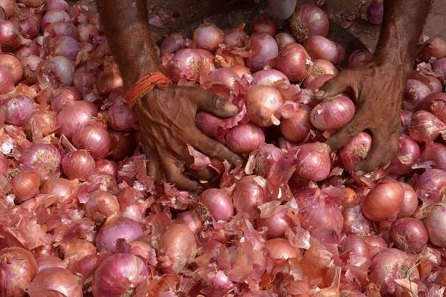 Onions in a market.  (NARINDER NANU/AFP/GettyImages)