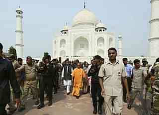 Chief Minister Yogi Adityanath visited Taj Mahal on 26 October 2017. (Kapil Pachori/Hindustan Times via Getty Images)