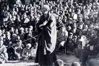 Venerable Bakula addressing the public during his tour to Zanskar Valley in September 1971. (Spituk Monastery website)