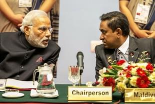 Prime Minister of India Narendra Modi with President of the Maldives Abdulla Yameen (Narendra Shrestha/Getty Images) 