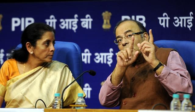 Union Finance Minister Arun Jaitley and Defence Nirmala Sitharaman (Sonu Mehta/Hindustan Times via Getty Images)
