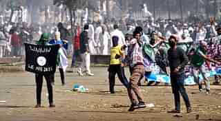 Stone pelters in Jammu and Kashmir. (Abid Bhat/Hindustan Times via Getty Images)