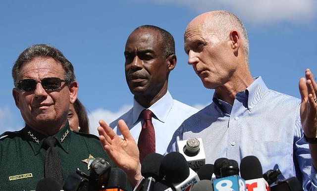 Florida Governor Rick Scott (R) speak to the media about the mass shooting. (Mark Wilson/Getty Images)