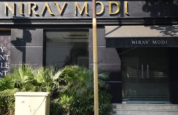 A general view of Nirav Modi’s showroom after complaint by Punjab National Bank regarding money laundering case. (Sanchit Khanna/Hindustan Times via Getty Images)