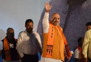 BJP national president Amit Shah during the fishermen’s convention at Maple beach in Udupi, Karnataka. (Arijit Sen/Hindustan Times via Getty Images)