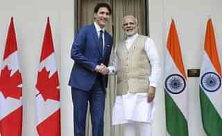 Prime Minister Justin Trudeau meets Prime Minister Narendra Modi.