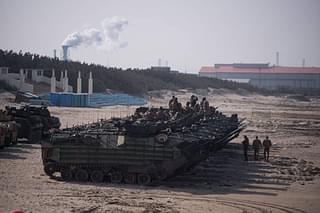 An amphibious assault vehicle of the 31st MEU in South Korea. (Ed Jones/AFP via Getty Images)