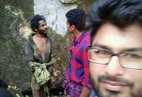 The mob clicked selfies as the Kurmba youth, Madhu, was being tortured. (divekrish via Twitter) 