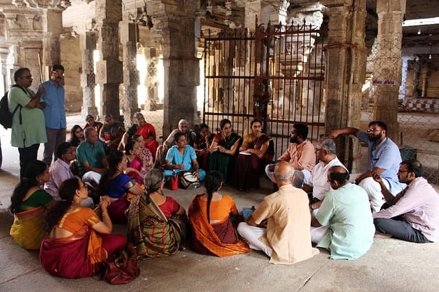 RATHAM participants listen to tales of Tiruvanaika