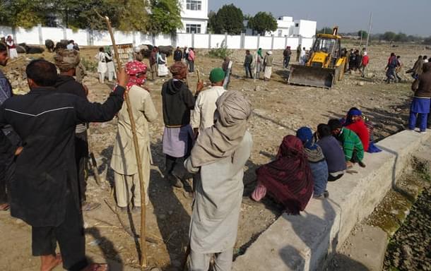 Tribals in Jammu protesting anti-encroachment drive.