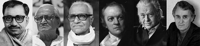 From left to right, Deendayal Upadhyaya, Thengadi, Sheshadri, Blake, Schumacher and Fritjof Capra: Hindutva has a sustained critique of mechanical and Newton’s worldview,  which aligns with a long but not dominant Western tradition of the same.