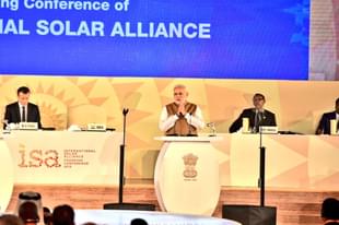 Prime Minister Narendra Modi at the founding conference of the International Solar Alliance.  (MEA/Twitter)