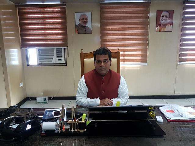 Sharma in his office in Lucknow’s Shakti Bhawan. 