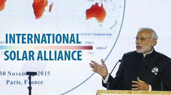 Prime Minister Narendra Modi speaking at the launch of International Solar Alliance.