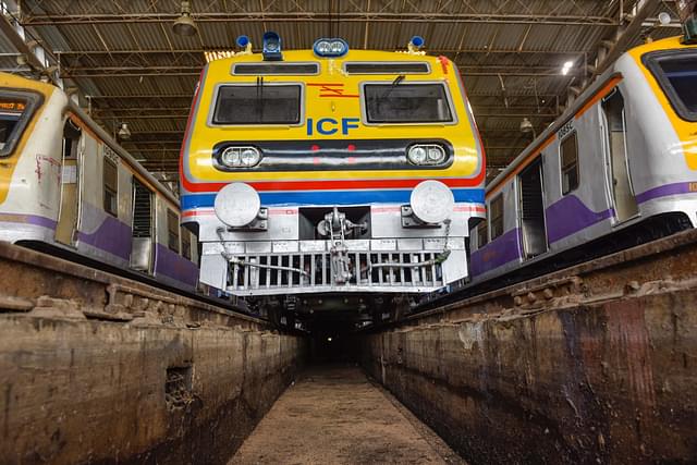 The first air-conditioned train for Mumbai, flagged off from Integral Coach Factory in Chennai. (Satish Bate/Hindustan Times via Getty Images)