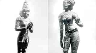 Panchaloha idols of King Raja Raja Chola and his wife Lokamadevi (Photo: Deccan Chronicle)