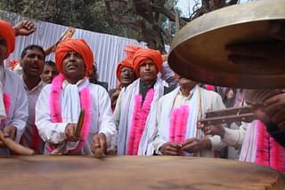 Percussion and song dedicated to Lathmar celebrations. (Sumati Mehrishi/Swarajya)