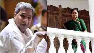 Karnataka CM Siddaramaiah and Sasikala. (via Getty Images and Twitter)