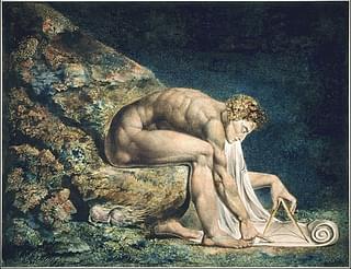 Newton: Monotype by William Blake (1795/1805). Blake wanted god to “keep us from single vision and Newton’s sleep”.