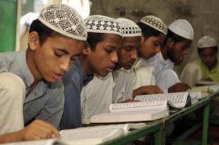 Muslim students in a madrassa 