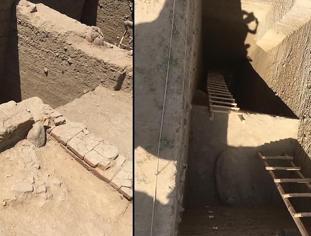 Two views of the excavation work being carried out.