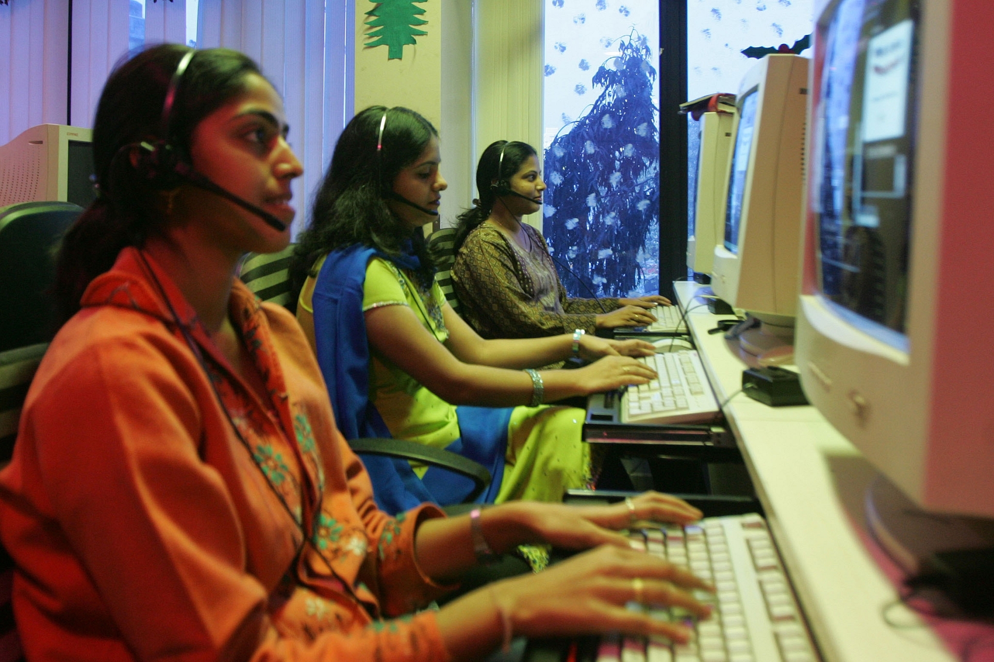 A Call-Centre in Mumbai (Kunal Patil/Hindustan Times via Getty Images)