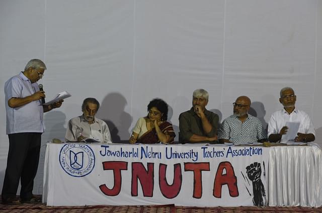 JNU Teachers association. (Photo by Ravi Choudhary/Hindustan Times)