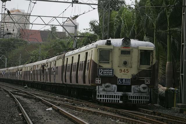 A local train in Mumbai. (Natasha Hemrajani/Hindustan Times via Getty Images)