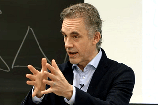 Dr Jordan Peterson delivering a lecture at the University of Toronto in 2017.