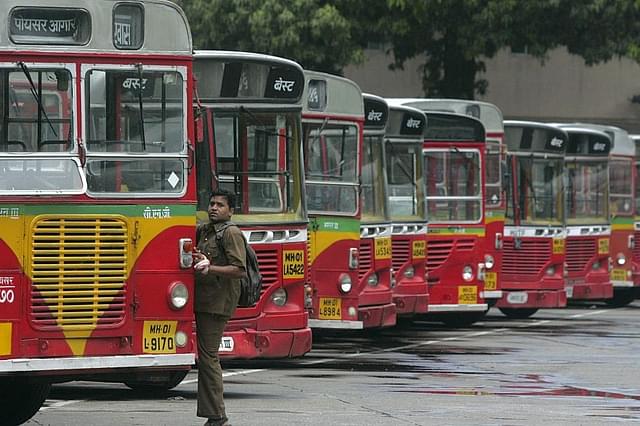 A BEST Bus Depot. (Prasad Gori/Hindustan Times via Getty Images)