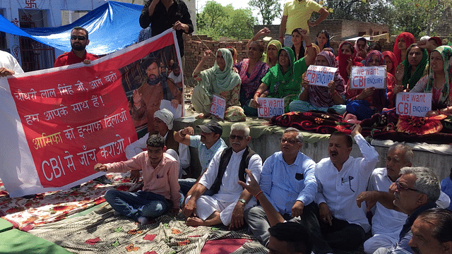 Villagers at Kootah mod demanding CBI enquiry.
