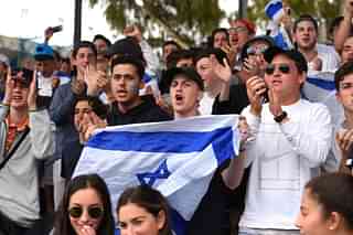  Israeli tennis fans in Australia. (Jaimi Chisholm/GettyImages)&nbsp;