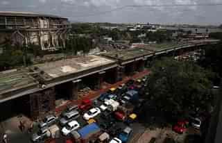 An under-construction flyover in Mumbai (Satish Bate/Hindustan Times via Getty Images)