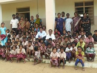 Teachers and students of the gurukulam