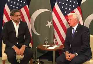 Pakistan PM Abbasi meets US Vice President Mike Pence.