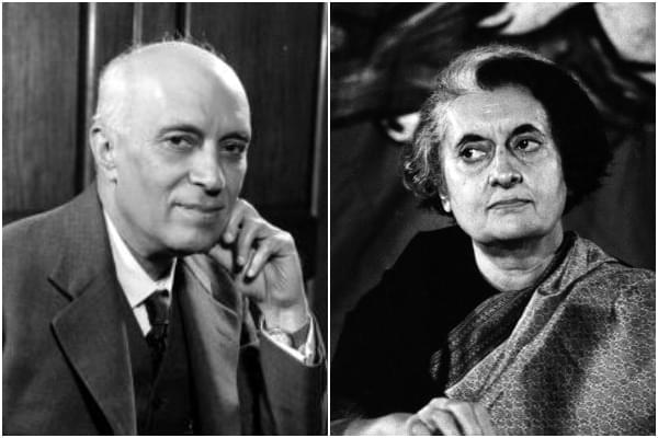 Jawaharlal Nehru and Indira Gandhi 