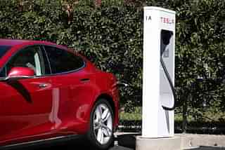 A Tesla Supercharger in Fremont, California (Justin Sullivan/Getty Images)