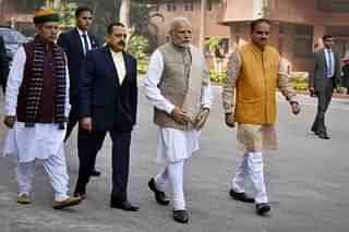 PM Narendra Modi with other party leaders. (Sonu Mehta/Hindustan Times via Getty Images)