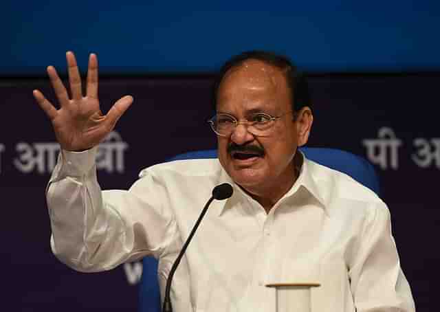 Vice-President Venkaiah Naidu speaking at an event in New Delhi.&nbsp; (Sushil Kumar/Hindustan Times via Getty Images)