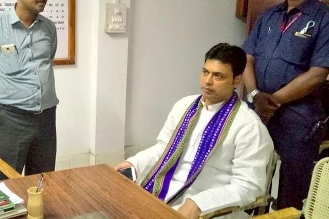 Tripura CM Biplab Deb. (pic via Twitter)