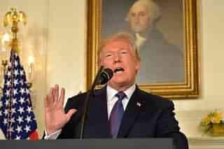 US President Donald Trump announcing military action against Syria at the White House in Washington. (Mike Theiler - Pool/Getty Images)