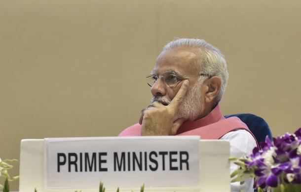 Prime Minister Narendra Modi during an event on “Empowering Consumers in New Markets” at Vigyan Bhawan, New Delhi. (Sonu Mehta/Hindustan Times via Getty Images) 