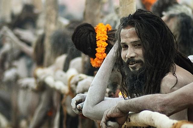 Sadhus of the Juna Akhara during Kumbh 2013. (Sheeraz Rizvi/ Hindustan Times via Getty Images)
