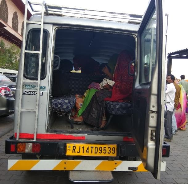 Anju and her family, ready to leave the government hospital in Jaipur, for Ringas, with the newborn babies.